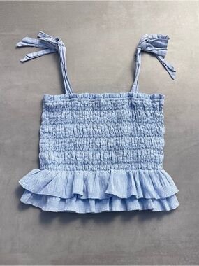 Gingham Ruffle Crop Top